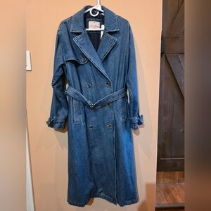 Levi's Premium Blue Denim Trench Coat with Belt SizeM NWT